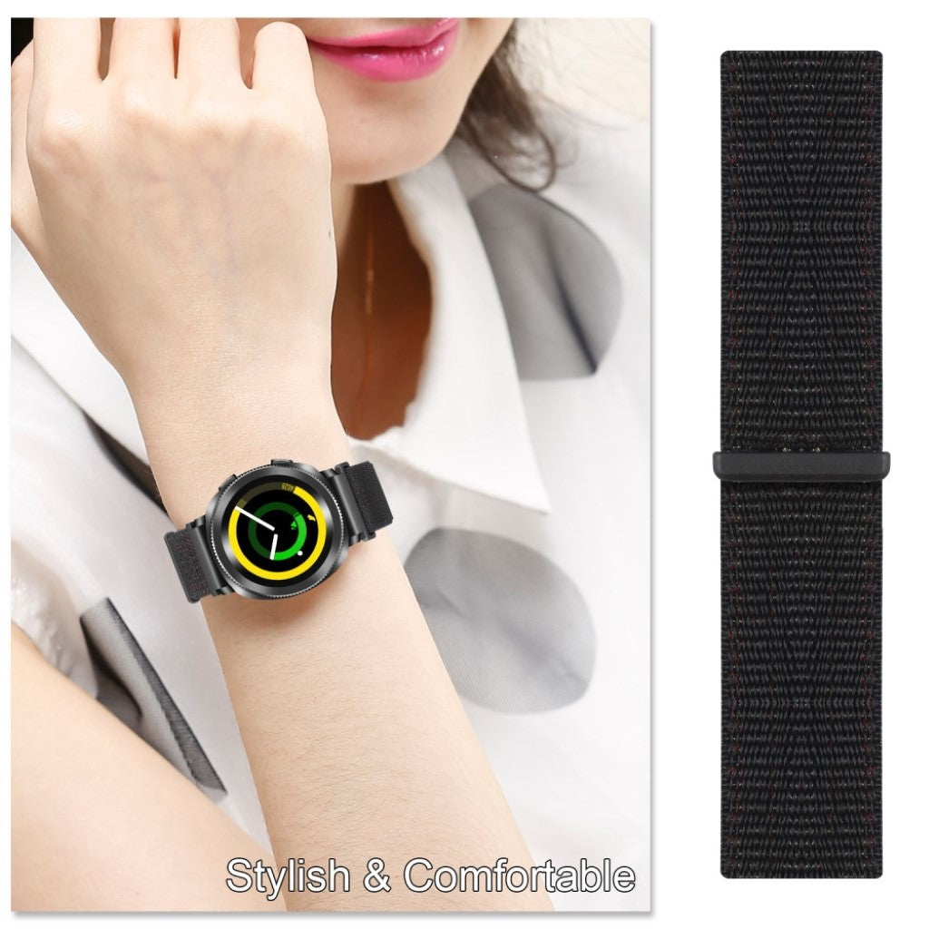 Helt vildt sejt Samsung Galaxy Watch (46mm) Nylon Rem - Sort#serie_4