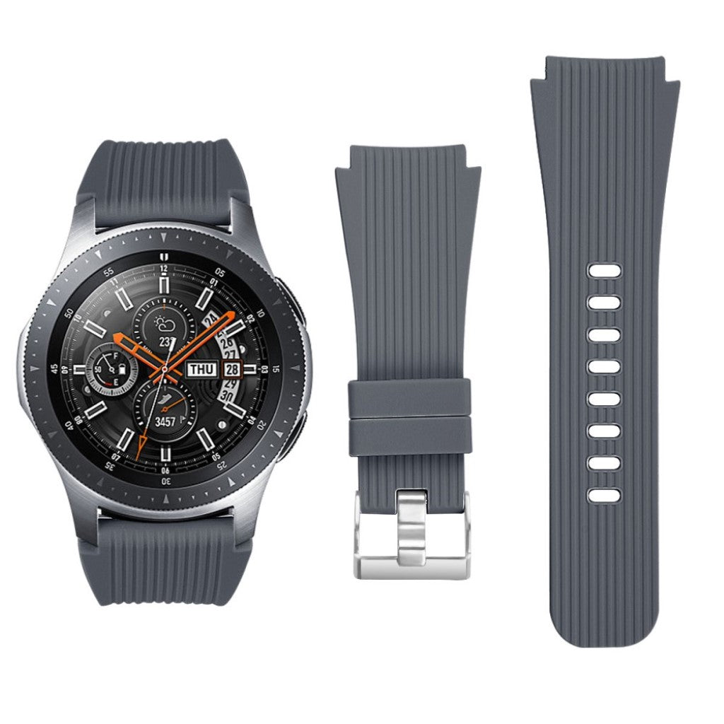 Helt vildt nydelig Samsung Galaxy Watch (46mm) Silikone Rem - Sølv#serie_5