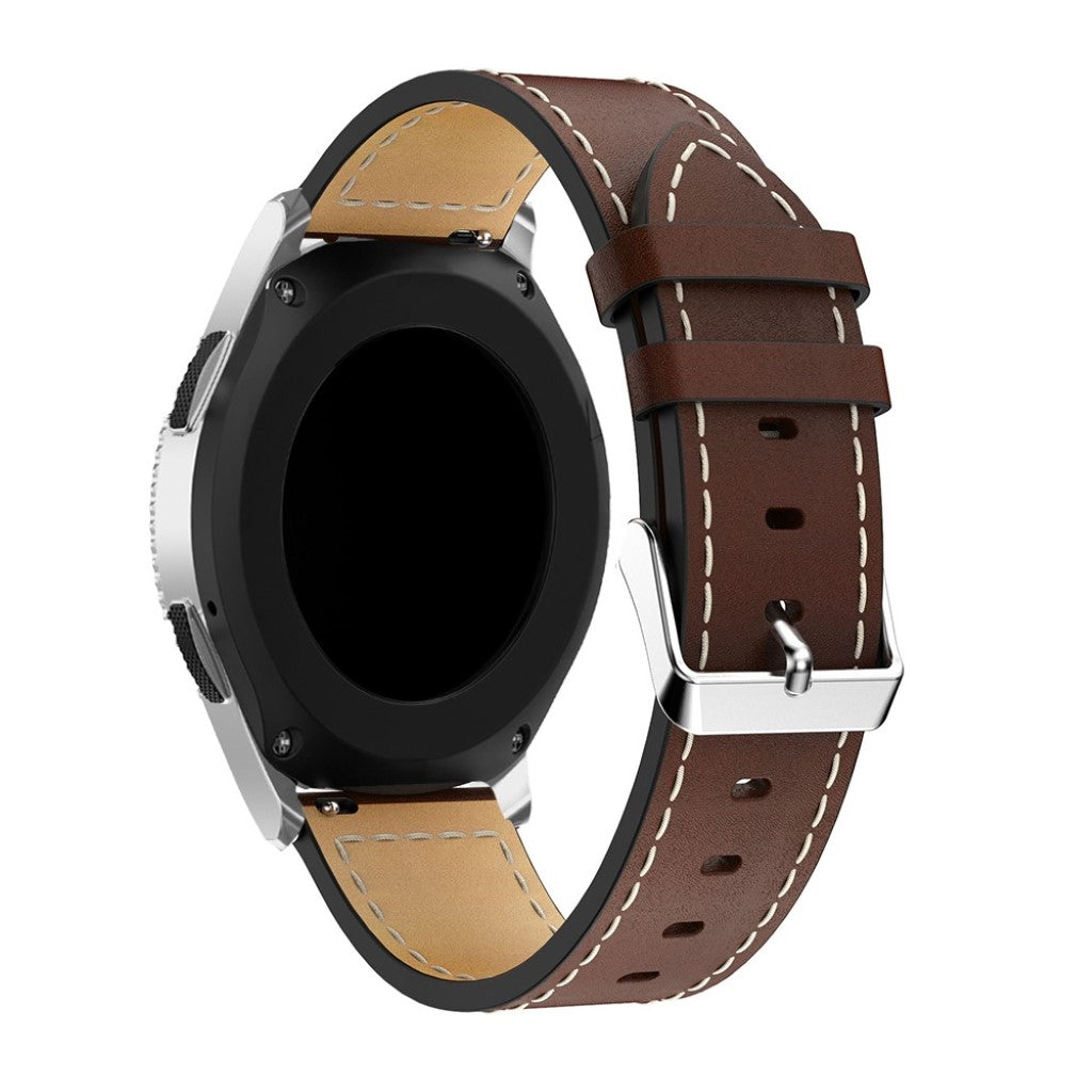 Super holdbart Samsung Galaxy Watch (46mm) Ægte læder Rem - Brun#serie_1