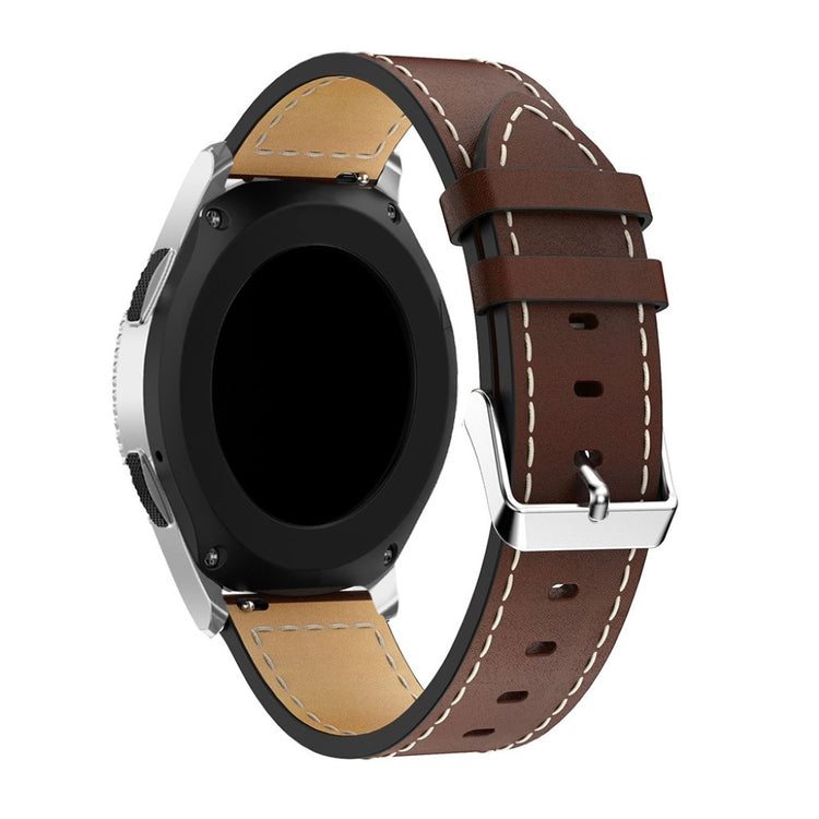 Super holdbart Samsung Galaxy Watch (46mm) Ægte læder Rem - Brun#serie_1