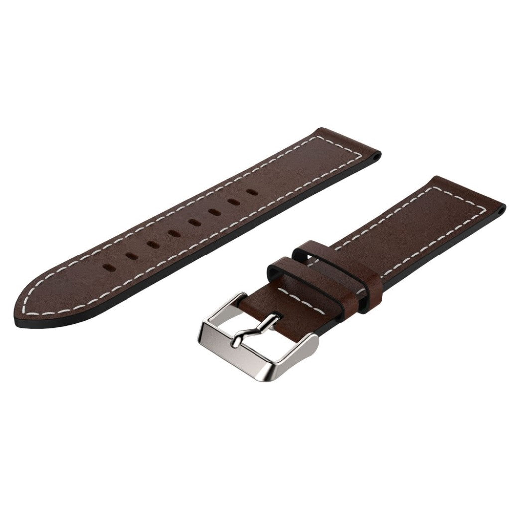 Super holdbart Samsung Galaxy Watch (46mm) Ægte læder Rem - Brun#serie_1