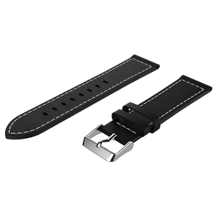 Super holdbart Samsung Galaxy Watch (46mm) Ægte læder Rem - Sort#serie_3
