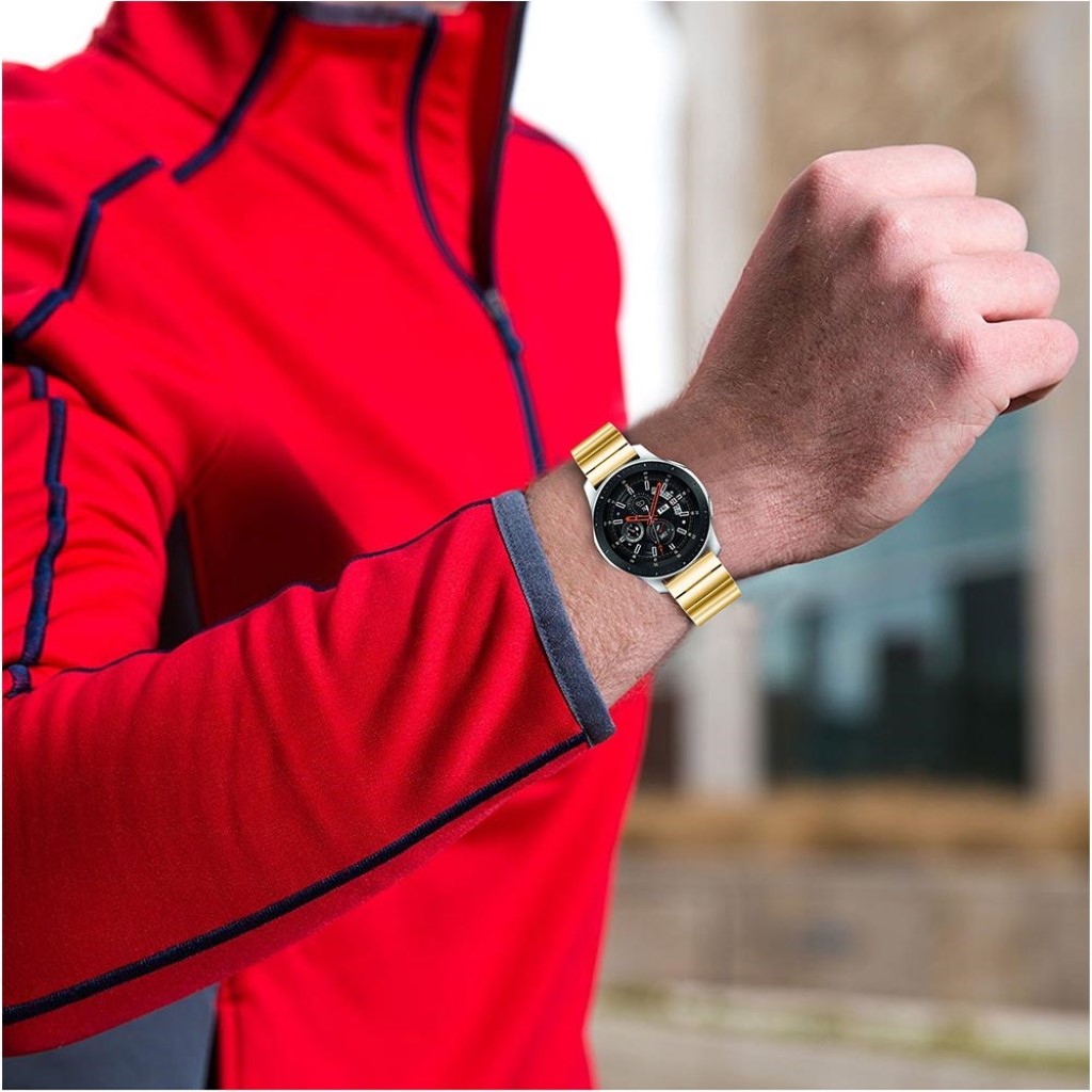 Rigtigt cool Samsung Galaxy Watch (46mm) Metal Rem - Guld#serie_1