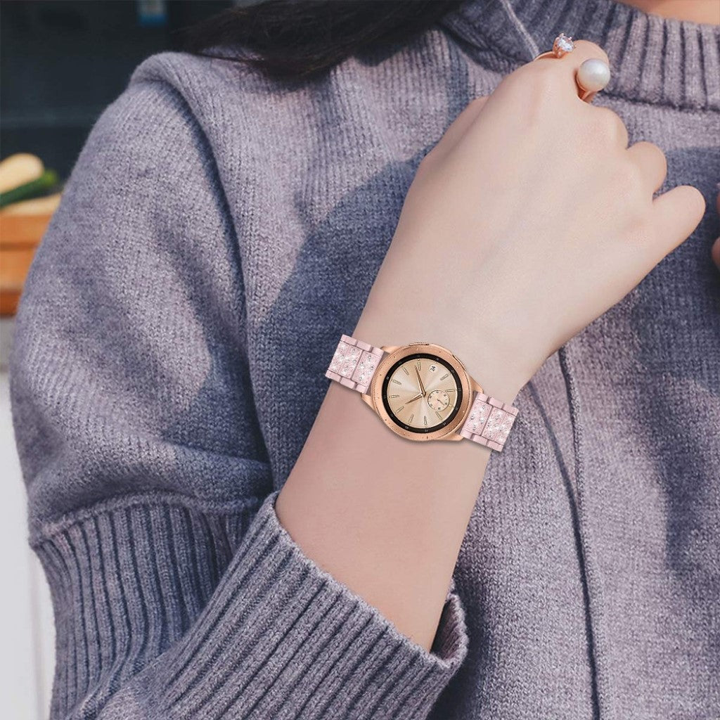 Meget fed Samsung Galaxy Watch (46mm) Metal og Rhinsten Rem - Pink#serie_2