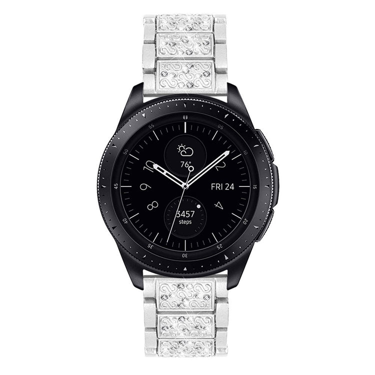 Meget fed Samsung Galaxy Watch (46mm) Metal og Rhinsten Rem - Sølv#serie_4