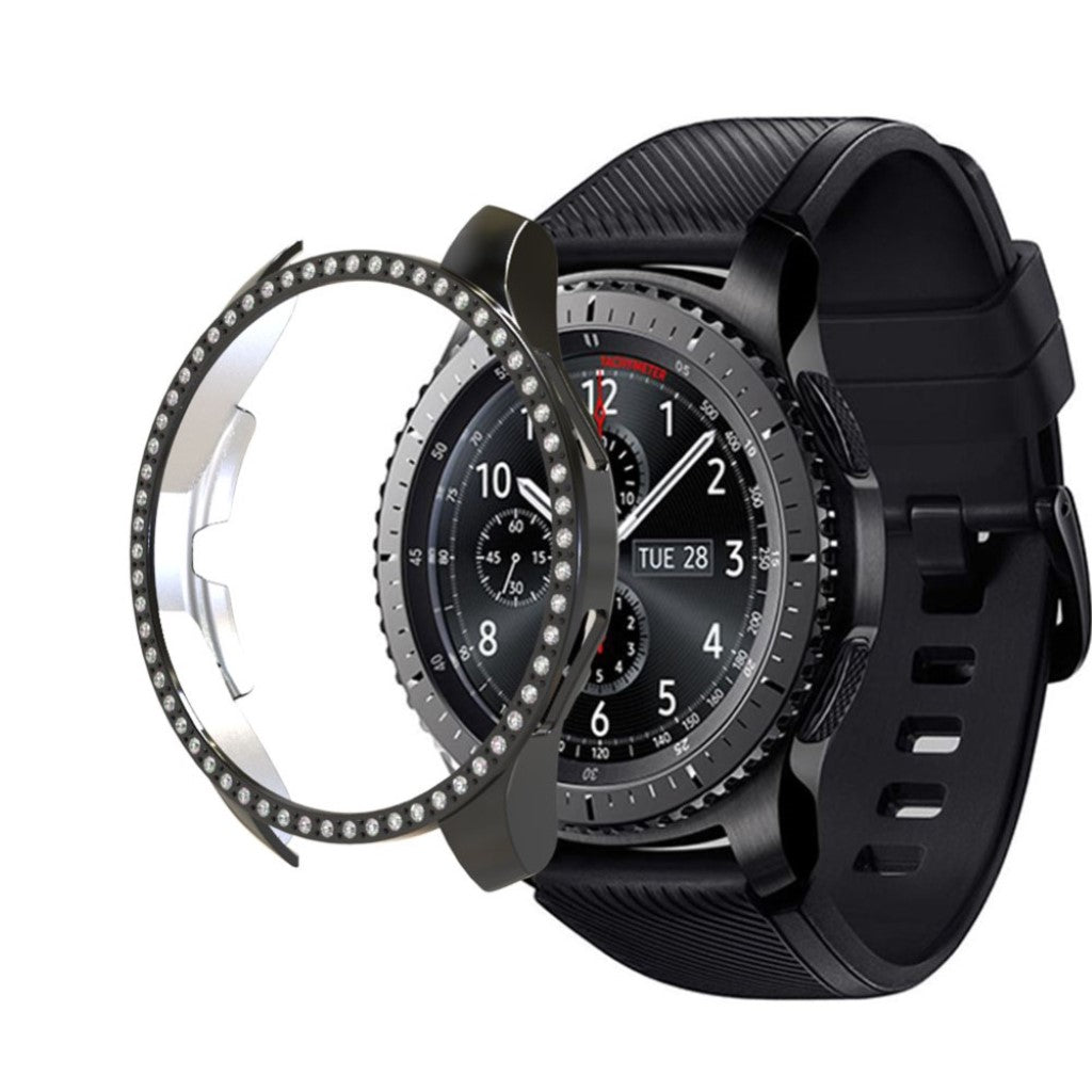Meget Godt Samsung Galaxy Watch (46mm) Plastik og Rhinsten Cover - Sort#serie_1