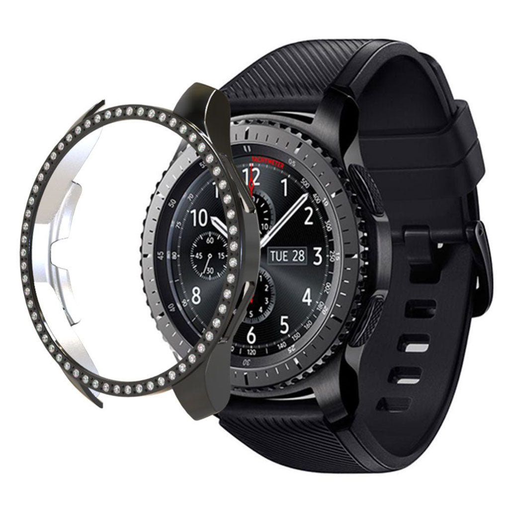 Meget Godt Samsung Galaxy Watch (46mm) Plastik og Rhinsten Cover - Sort#serie_1