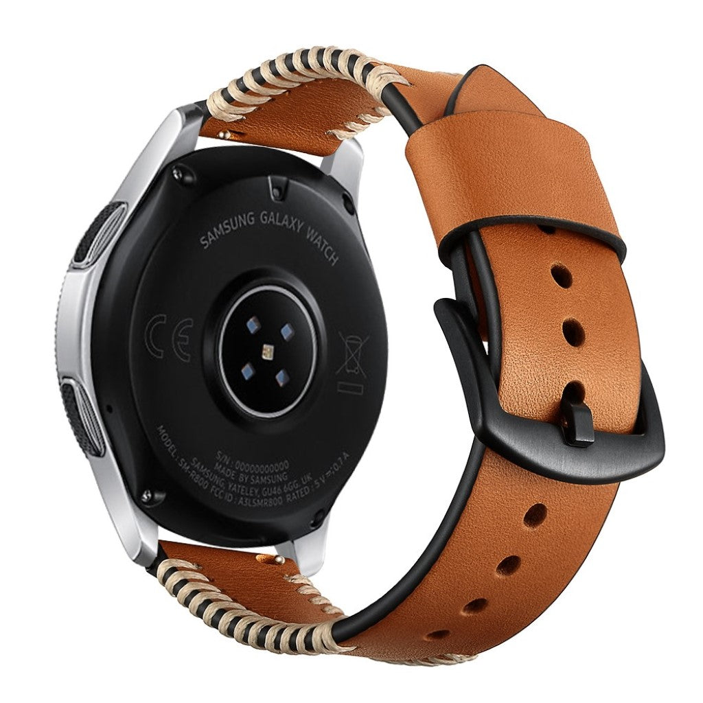 Meget fantastisk Samsung Galaxy Watch (46mm) Ægte læder Rem - Brun#serie_2