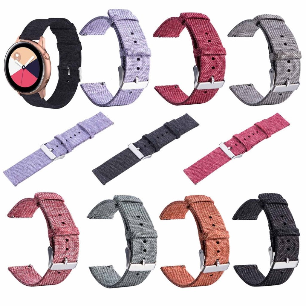 Super slidstærk Samsung Galaxy Watch Active Nylon Rem - Sort#serie_1