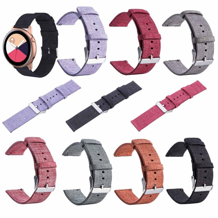 Super slidstærk Samsung Galaxy Watch Active Nylon Rem - Sort#serie_1