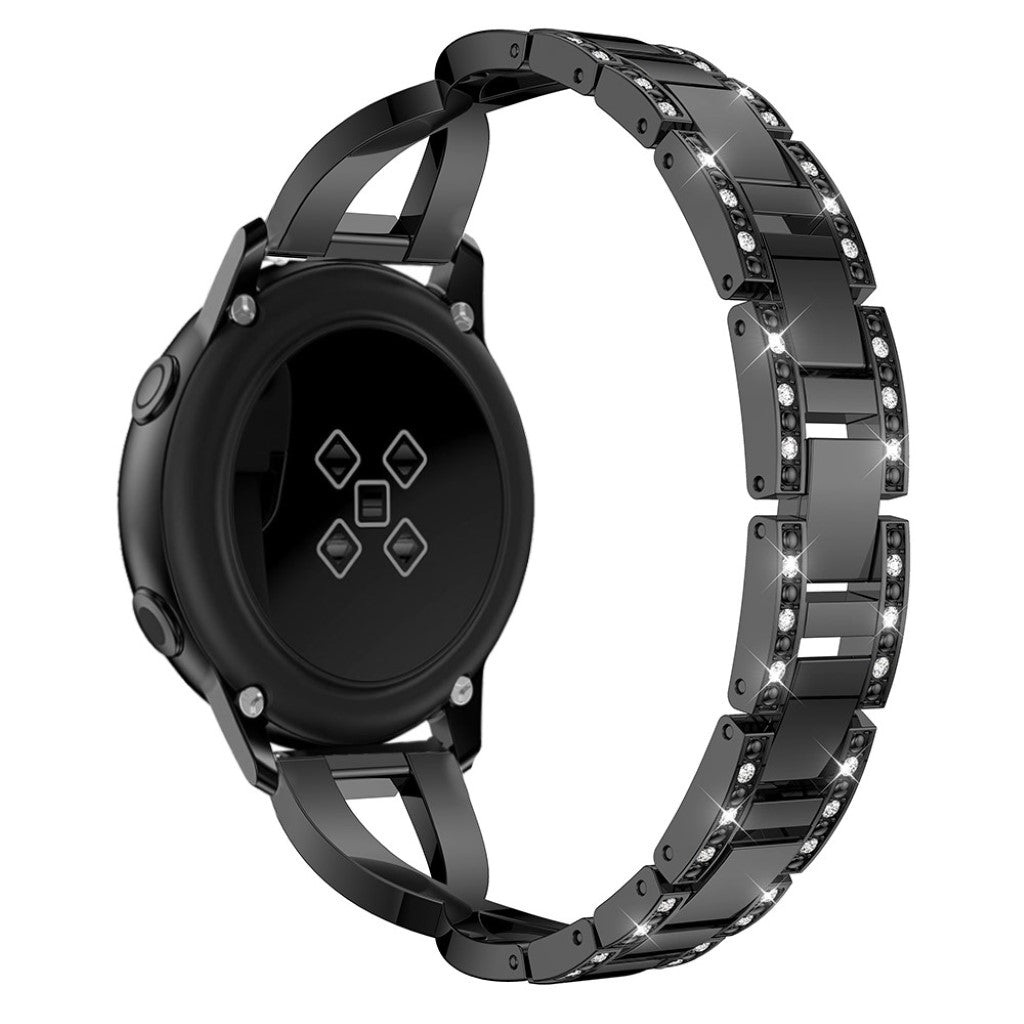Stilren Samsung Galaxy Watch Active Metal og Rhinsten Rem - Sort#serie_1