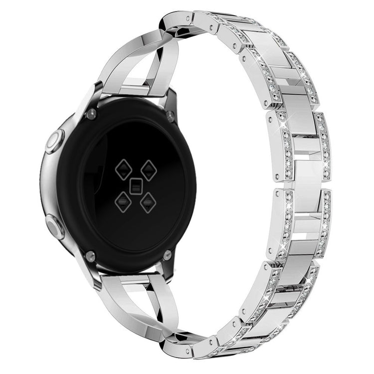 Stilren Samsung Galaxy Watch Active Metal og Rhinsten Rem - Sølv#serie_2