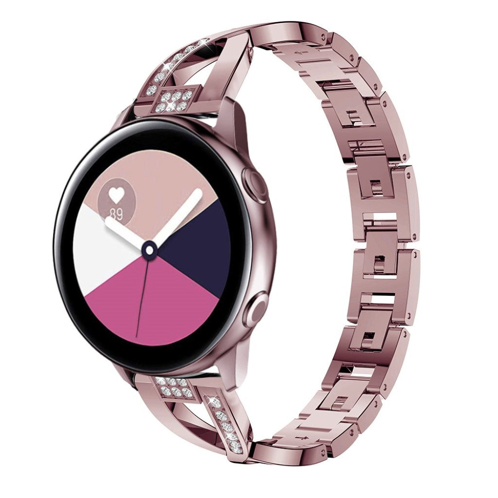 Stilren Samsung Galaxy Watch Active Metal og Rhinsten Rem - Pink#serie_4