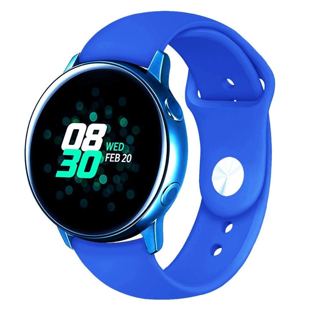Rigtigt slidstærk Samsung Galaxy Watch Active Silikone Rem - Blå#serie_10