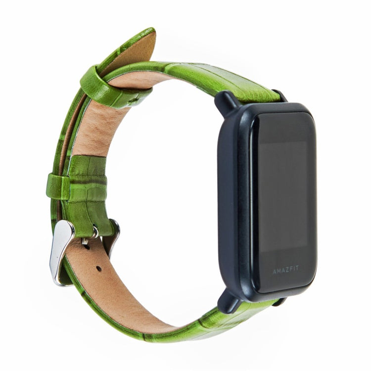 Super fint Samsung Galaxy Watch Active Ægte læder Rem - Grøn#serie_2