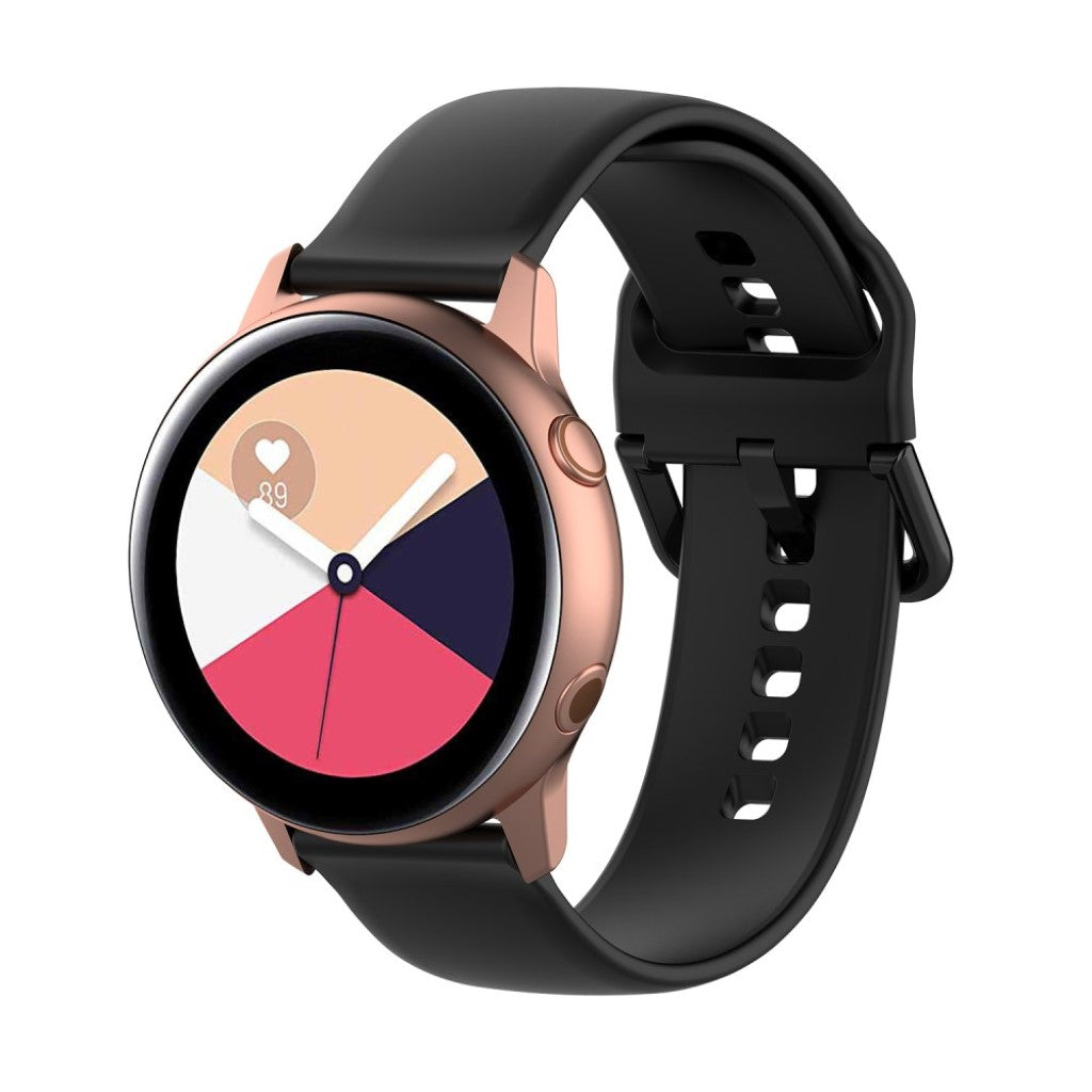 Tidsløst Samsung Galaxy Watch Active Silikone Rem - Sort#serie_1