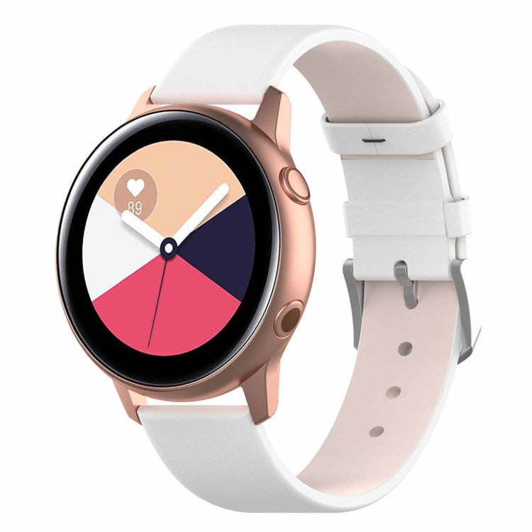 Mega smuk Samsung Galaxy Watch Active Ægte læder Rem - Hvid#serie_2