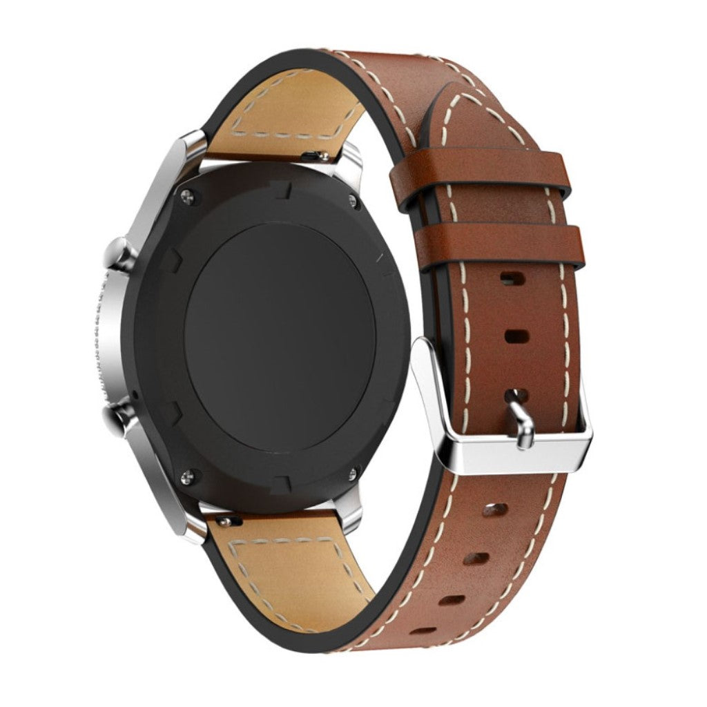 Mega slidstærk Samsung Gear S3 Frontier Ægte læder Rem - Brun#serie_2