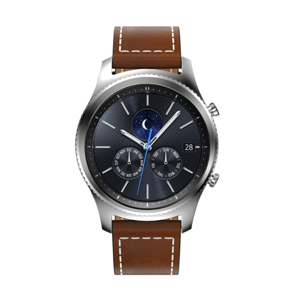 Mega slidstærk Samsung Gear S3 Frontier Ægte læder Rem - Brun#serie_2