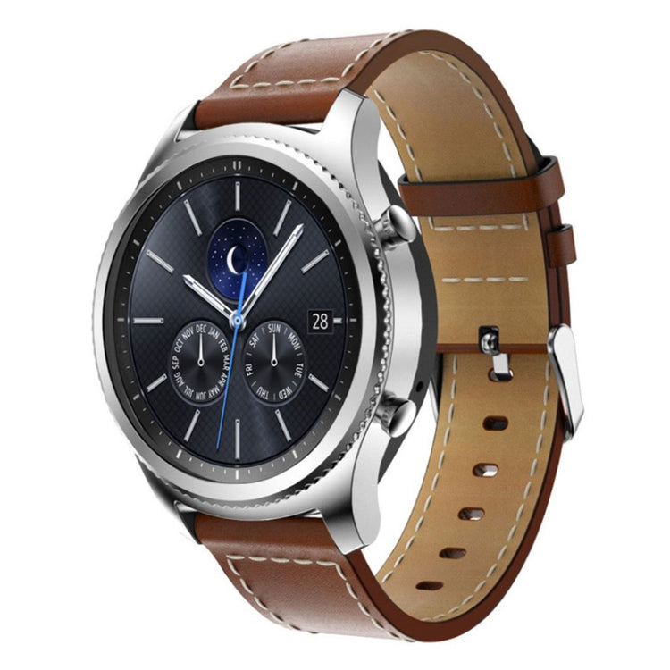Mega slidstærk Samsung Gear S3 Frontier Ægte læder Rem - Brun#serie_2