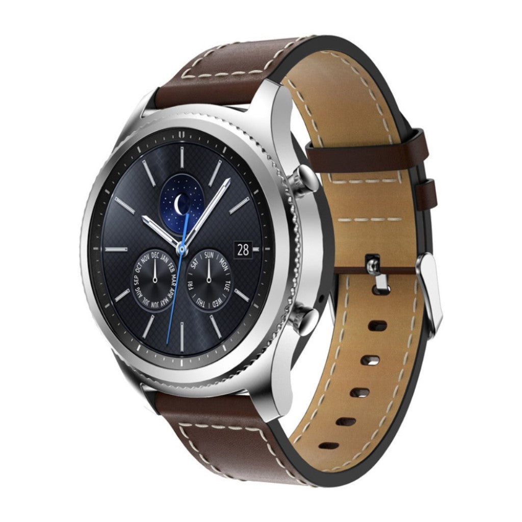 Mega slidstærk Samsung Gear S3 Frontier Ægte læder Rem - Brun#serie_3