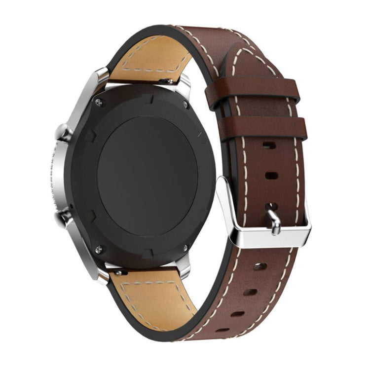 Mega slidstærk Samsung Gear S3 Frontier Ægte læder Rem - Brun#serie_3