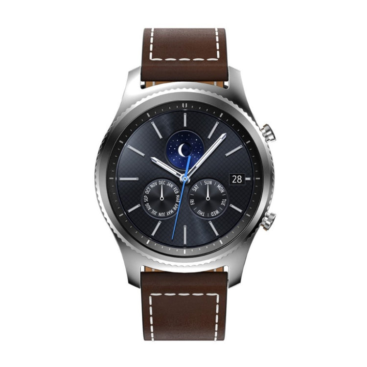 Mega slidstærk Samsung Gear S3 Frontier Ægte læder Rem - Brun#serie_3