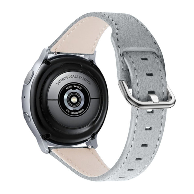 Samsung Gear S3 Frontier / Samsung Gear S3 Ægte læder Rem - Sølv#serie_4