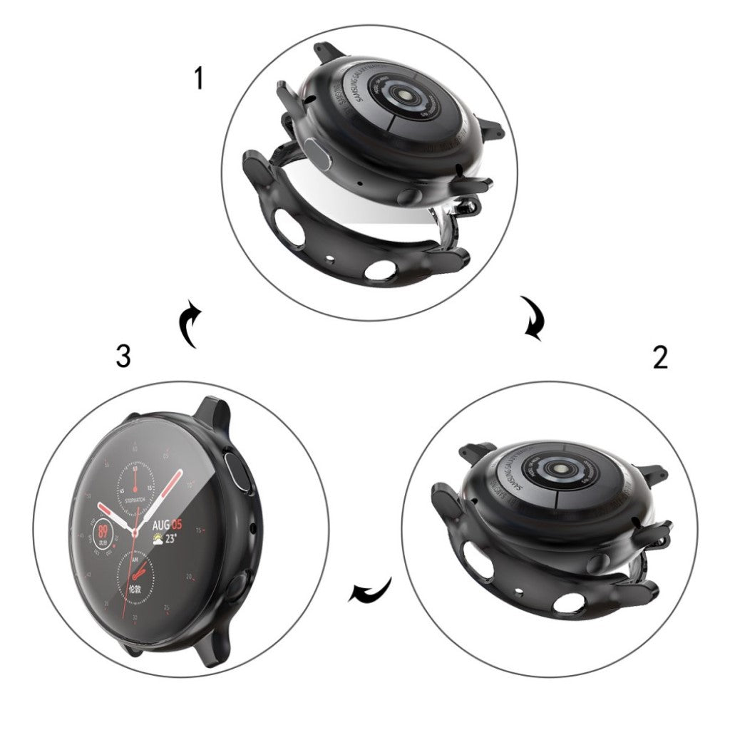 Super Pænt Samsung Galaxy Watch Active 2 - 40mm Silikone Cover - Sort#serie_1
