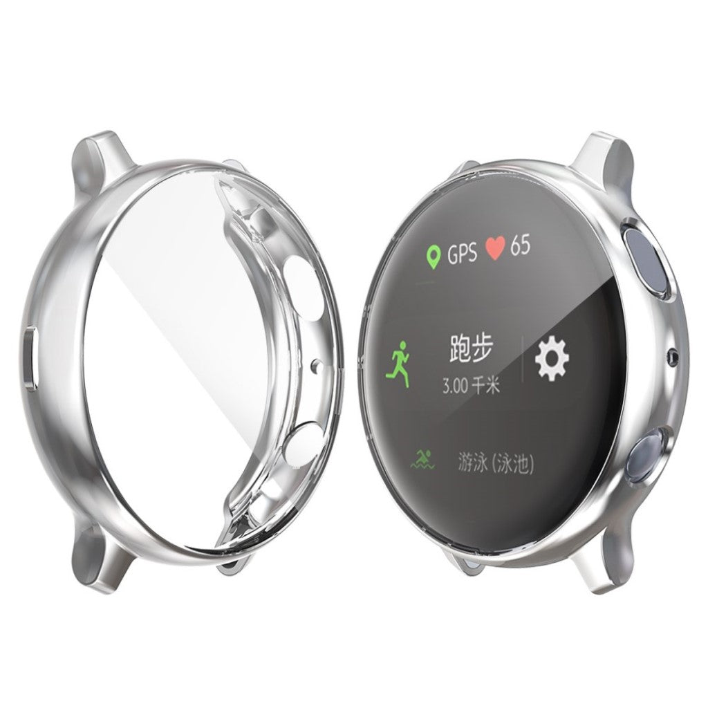Super Pænt Samsung Galaxy Watch Active 2 - 40mm Silikone Cover - Sølv#serie_3