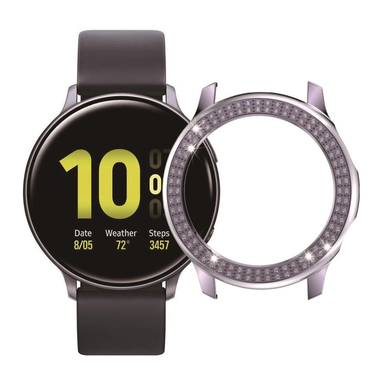 Samsung Galaxy Watch Active 2 - 40mm Elegant Rhinsten og Silikone Bumper  - Sølv#serie_3