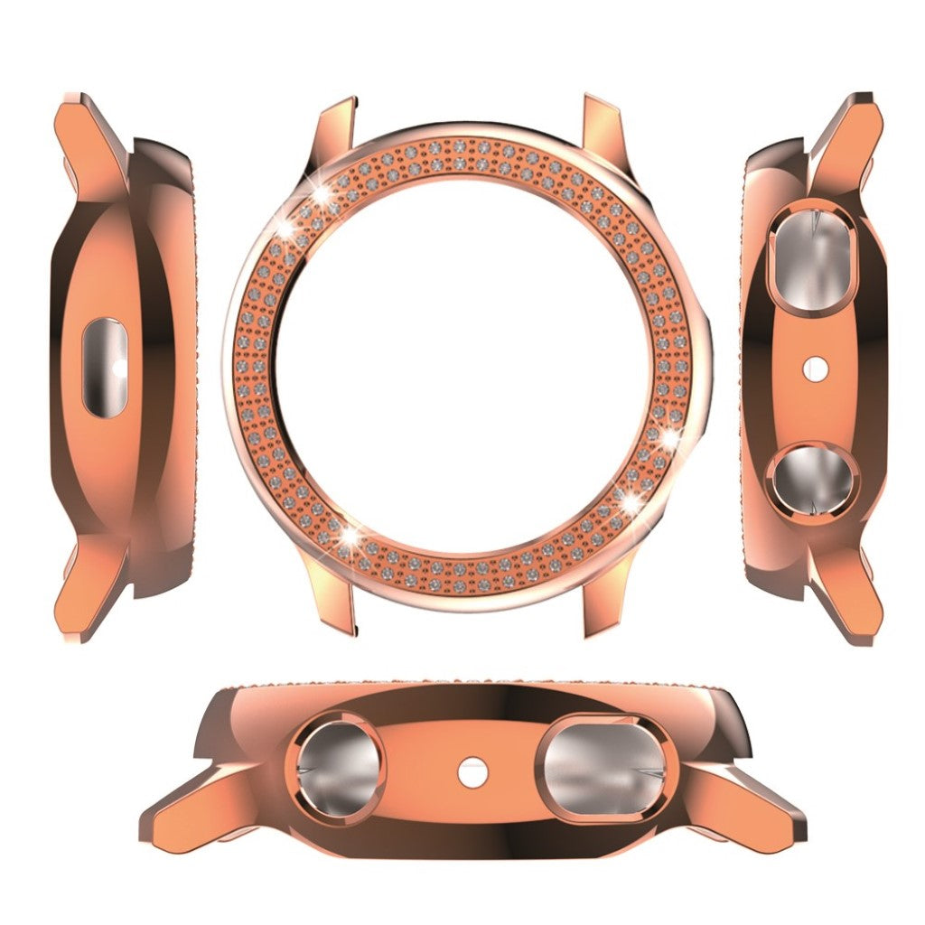 Samsung Galaxy Watch Active 2 - 40mm Elegant Rhinsten og Silikone Bumper  - Pink#serie_6