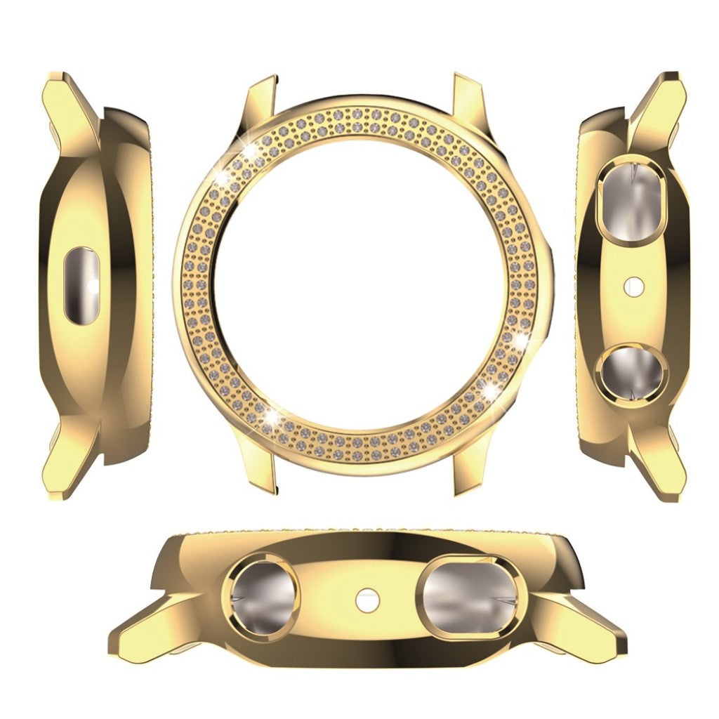 Samsung Galaxy Watch Active 2 - 40mm Elegant Rhinsten og Silikone Bumper  - Guld#serie_7