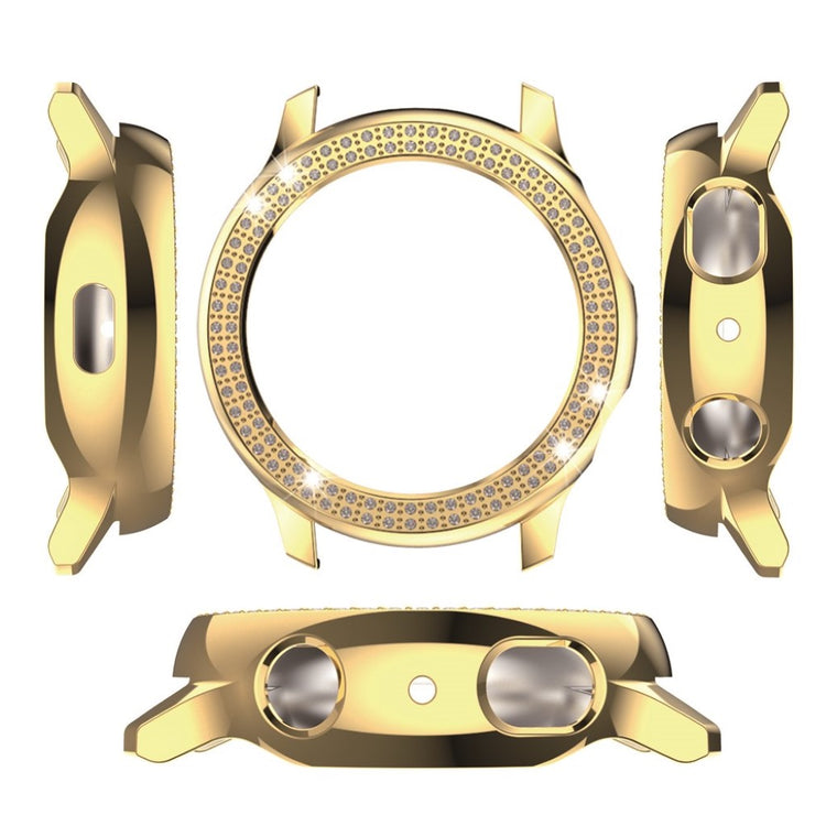 Samsung Galaxy Watch Active 2 - 40mm Elegant Rhinsten og Silikone Bumper  - Guld#serie_7
