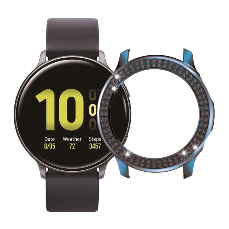 Samsung Galaxy Watch Active 2 - 40mm Elegant Rhinsten og Silikone Bumper  - Grøn#serie_8
