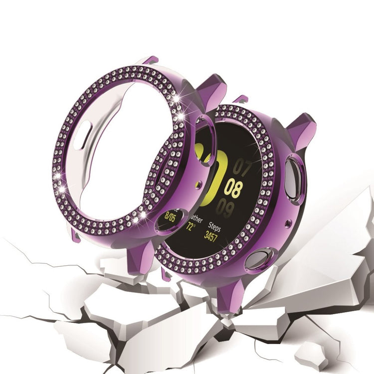 Samsung Galaxy Watch Active 2 - 40mm Elegant Rhinsten og Silikone Bumper  - Lilla#serie_9