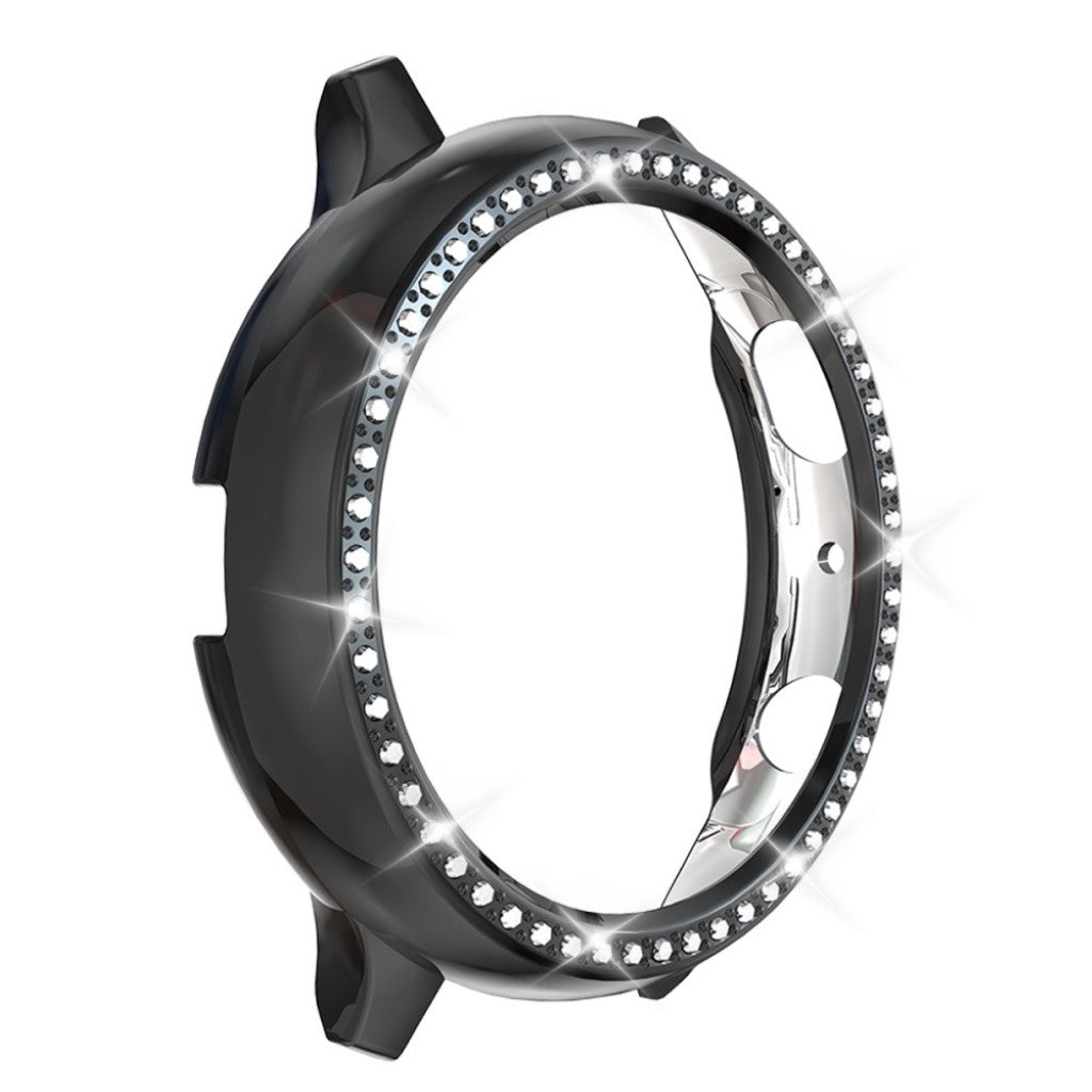 Samsung Galaxy Watch Active 2 - 40mm  Rhinsten og Silikone Bumper  - Sort#serie_1