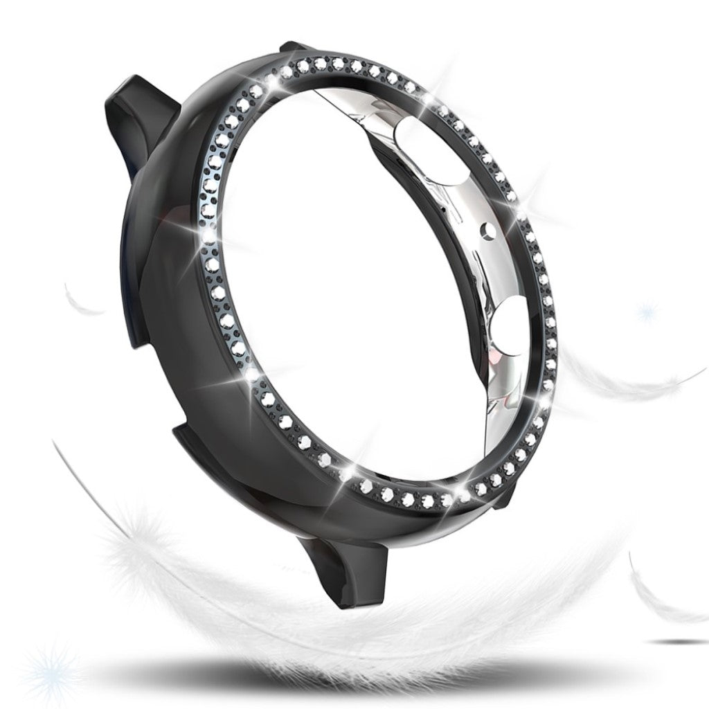 Samsung Galaxy Watch Active 2 - 40mm  Rhinsten og Silikone Bumper  - Sort#serie_1