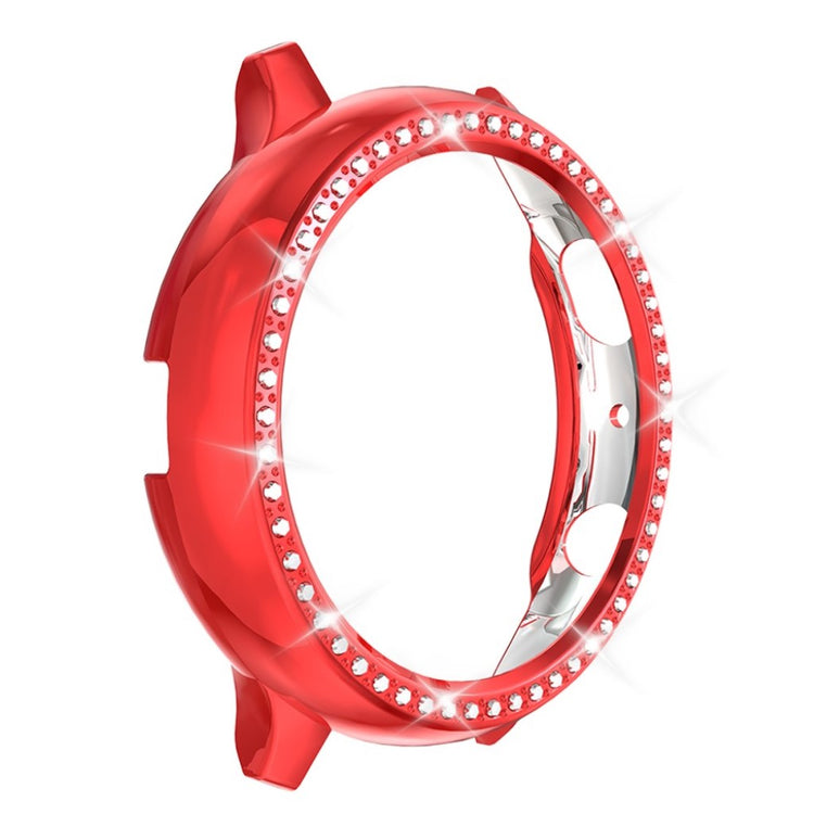 Samsung Galaxy Watch Active 2 - 40mm  Rhinsten og Silikone Bumper  - Rød#serie_3