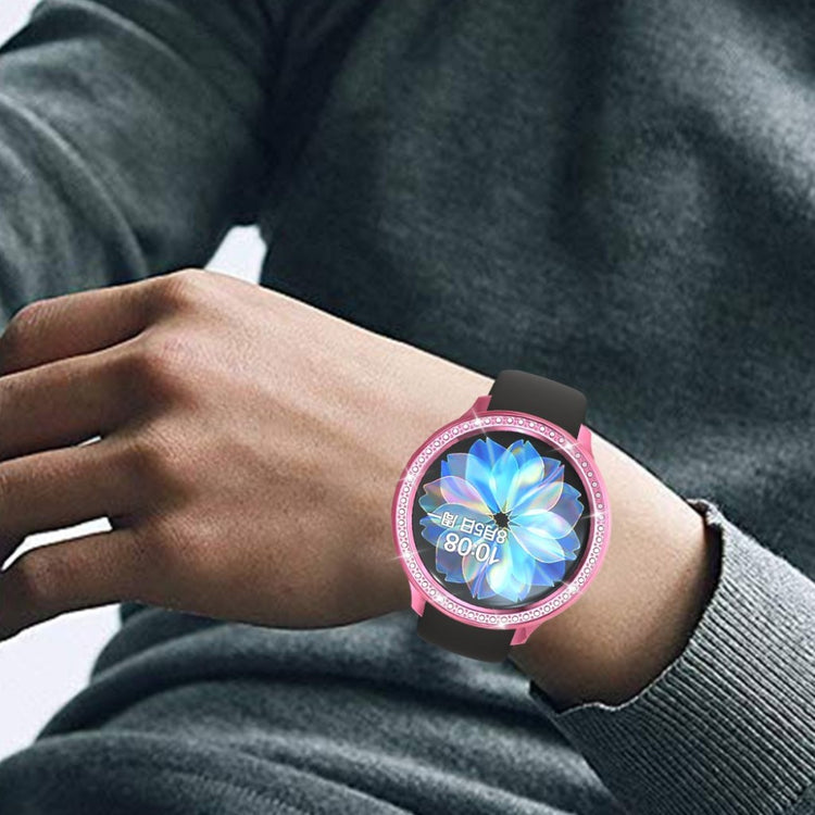 Samsung Galaxy Watch Active 2 - 40mm  Rhinsten og Silikone Bumper  - Pink#serie_4