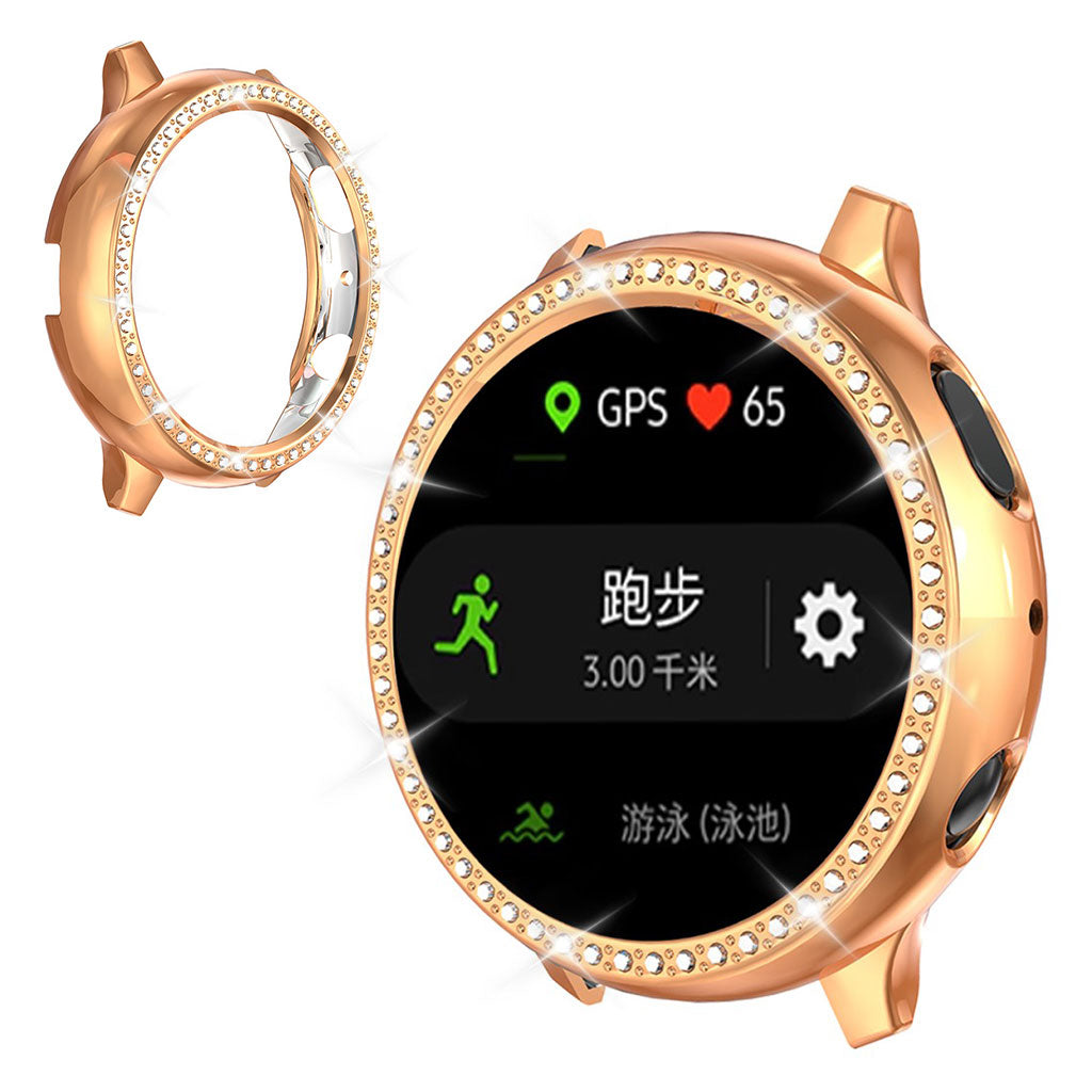 Samsung Galaxy Watch Active 2 - 40mm  Rhinsten og Silikone Bumper  - Pink#serie_5