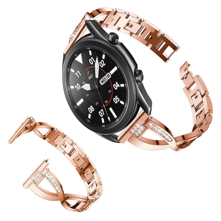 Fint Samsung Galaxy Watch 3 (45mm) Metal og Rhinsten Rem - Pink#serie_4