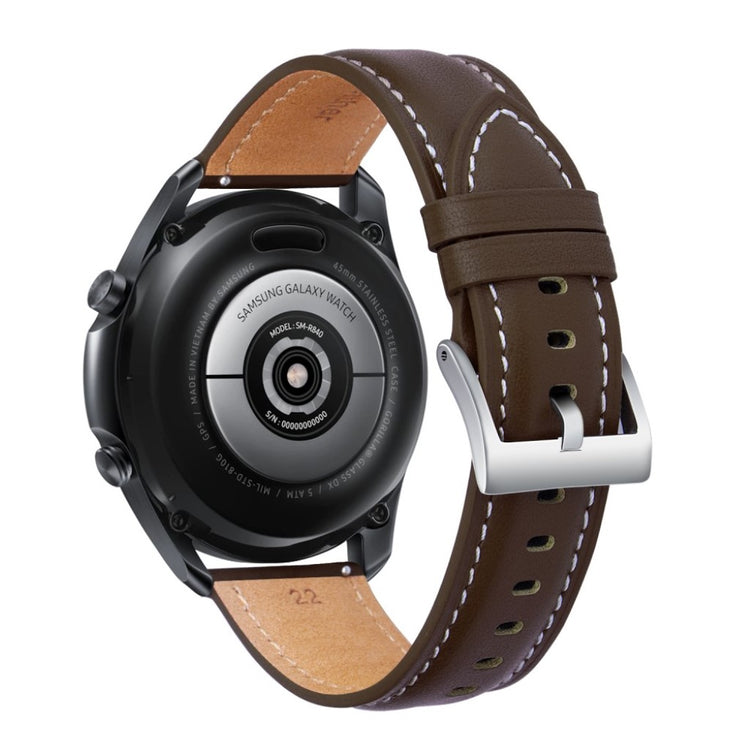 Cool Samsung Galaxy Watch 3 (45mm) Ægte læder Rem - Brun#serie_2