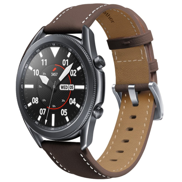 Cool Samsung Galaxy Watch 3 (45mm) Ægte læder Rem - Brun#serie_2