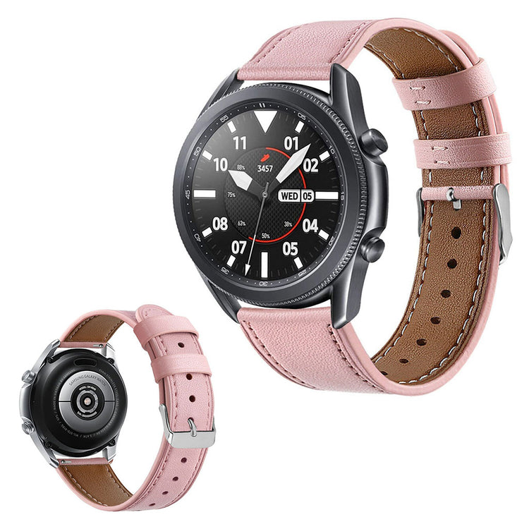 Sejt Samsung Galaxy Watch 3 (45mm) Ægte læder Rem - Pink#serie_4
