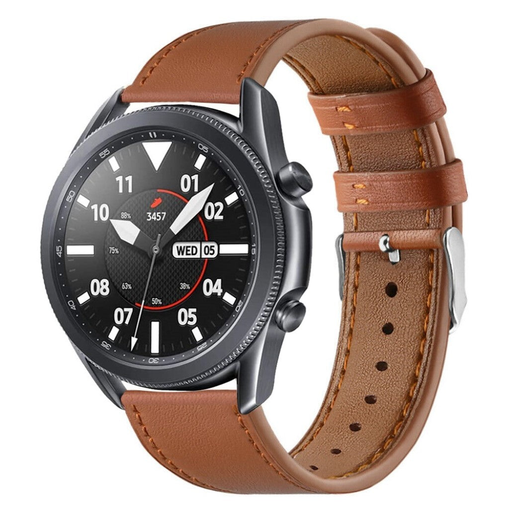 Sejt Samsung Galaxy Watch 3 (45mm) Ægte læder Rem - Brun#serie_6