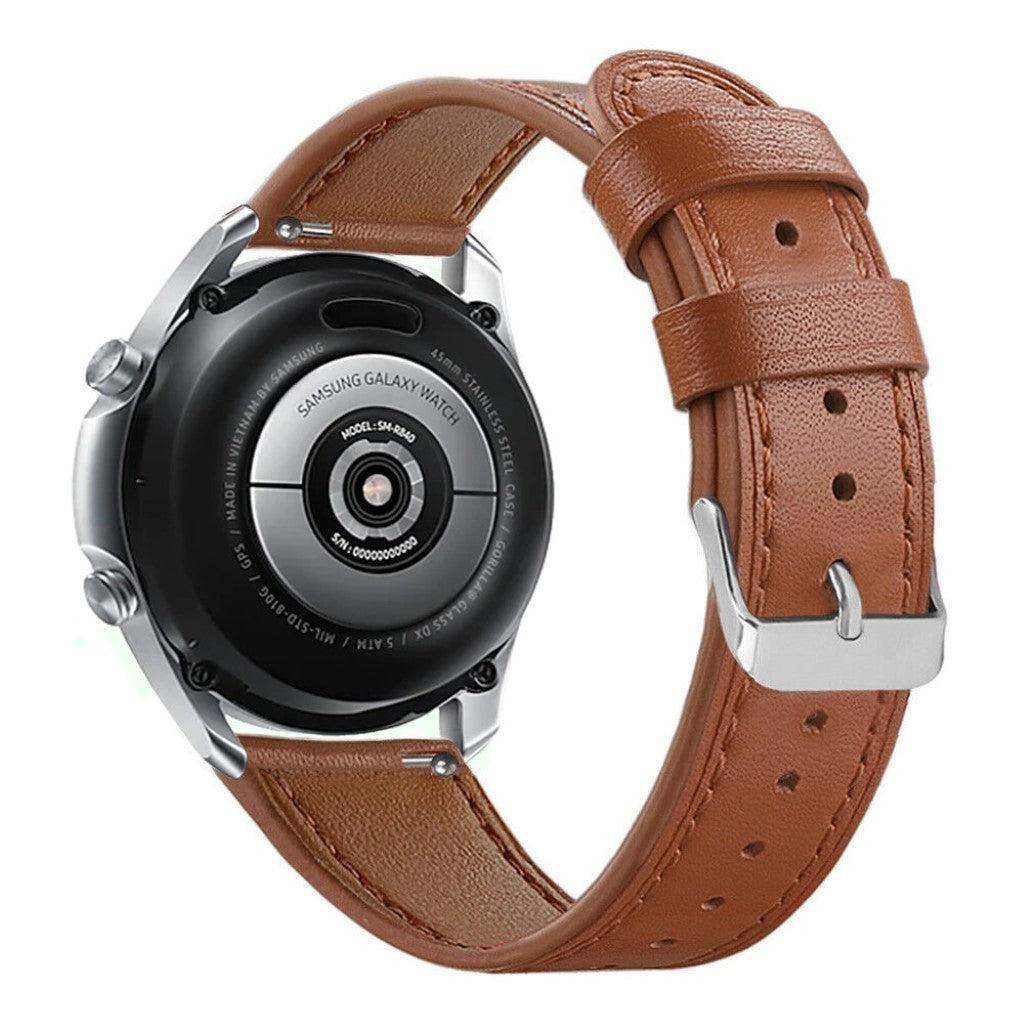 Sejt Samsung Galaxy Watch 3 (45mm) Ægte læder Rem - Brun#serie_6