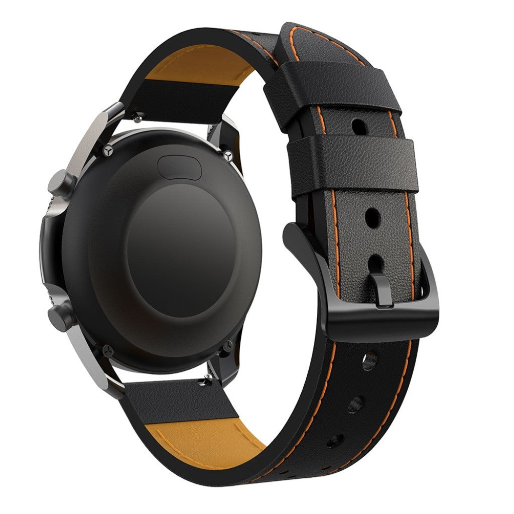 Fantastisk Samsung Galaxy Watch 3 (45mm) Ægte læder Rem - Sort#serie_1