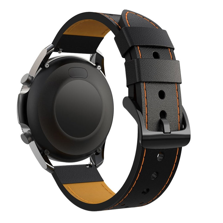 Fantastisk Samsung Galaxy Watch 3 (45mm) Ægte læder Rem - Sort#serie_1