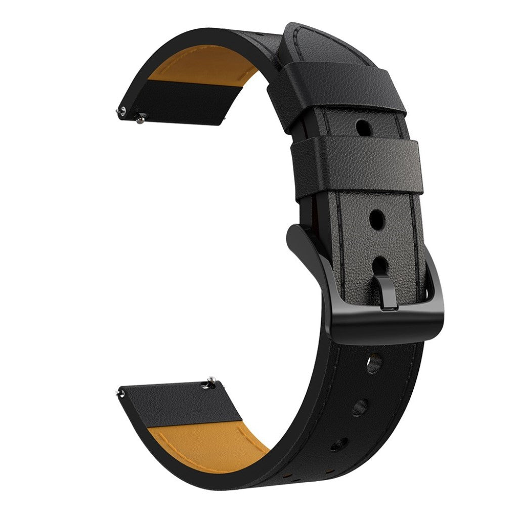 Fantastisk Samsung Galaxy Watch 3 (45mm) Ægte læder Rem - Sort#serie_2